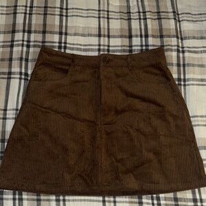 Francesca's Collections Brown Corduroy Mini Skirt